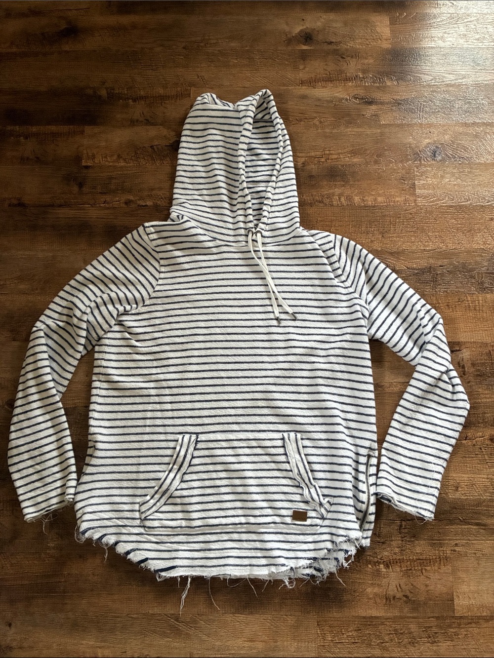 ROXY Striped Hoodie - White & Navy